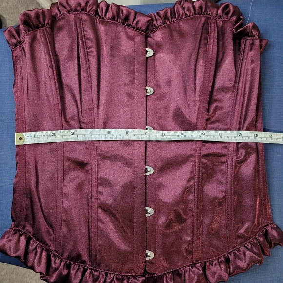 Women's Burgundy Corset / Bustier Set - Picture 8 of 11